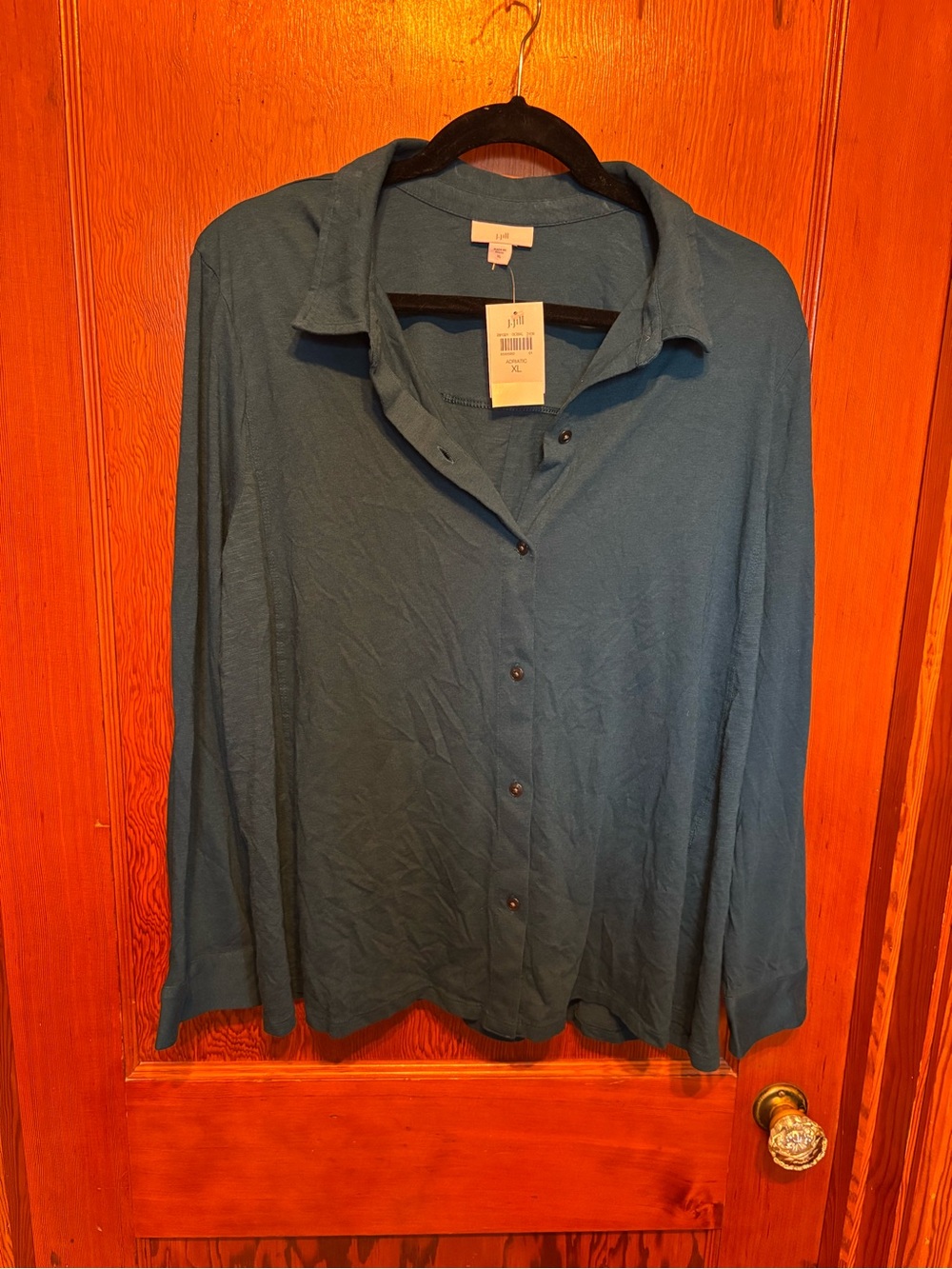 J. Jill Adriatic Blue Button-Front Top